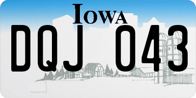 IA license plate DQJ043