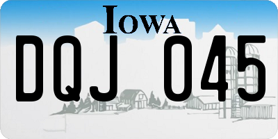 IA license plate DQJ045