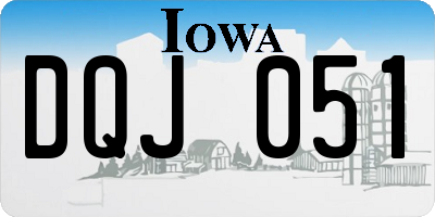 IA license plate DQJ051