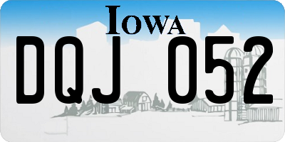 IA license plate DQJ052