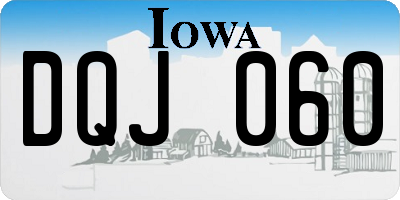 IA license plate DQJ060