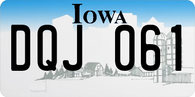 IA license plate DQJ061