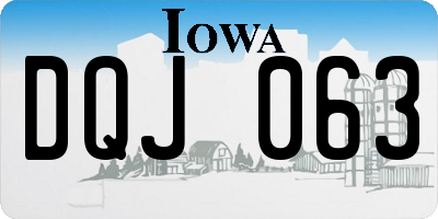 IA license plate DQJ063
