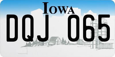 IA license plate DQJ065