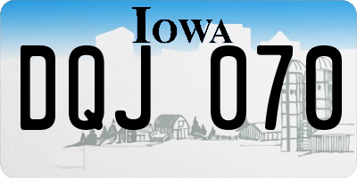 IA license plate DQJ070