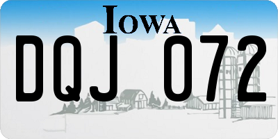 IA license plate DQJ072