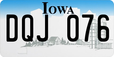 IA license plate DQJ076