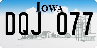 IA license plate DQJ077