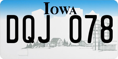 IA license plate DQJ078