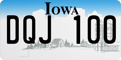 IA license plate DQJ100
