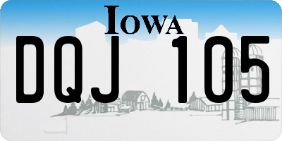 IA license plate DQJ105