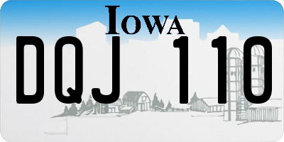 IA license plate DQJ110