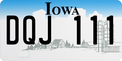 IA license plate DQJ111
