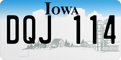 IA license plate DQJ114