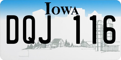 IA license plate DQJ116