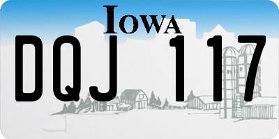 IA license plate DQJ117