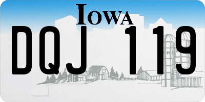 IA license plate DQJ119