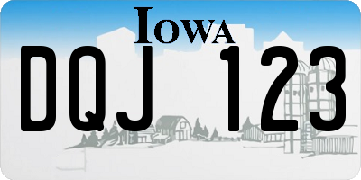 IA license plate DQJ123