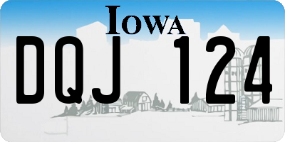 IA license plate DQJ124