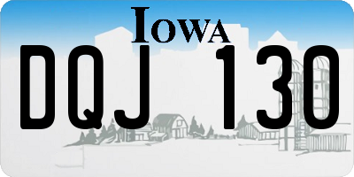 IA license plate DQJ130