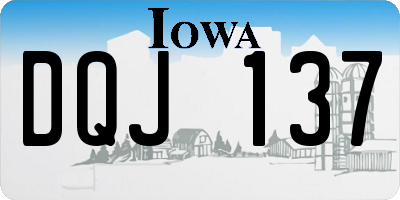 IA license plate DQJ137