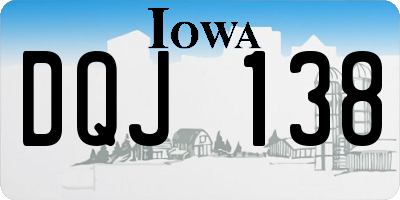 IA license plate DQJ138
