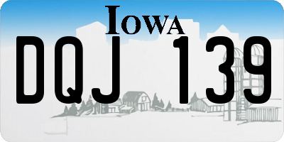 IA license plate DQJ139