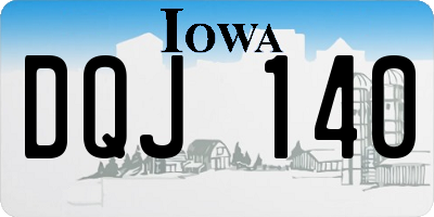 IA license plate DQJ140