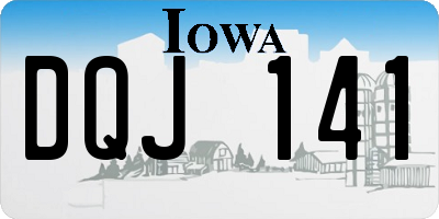 IA license plate DQJ141