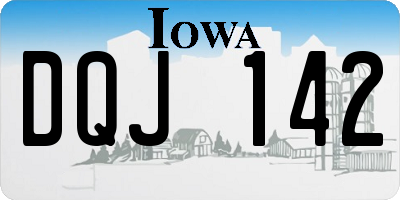 IA license plate DQJ142