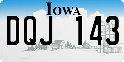 IA license plate DQJ143