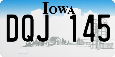 IA license plate DQJ145