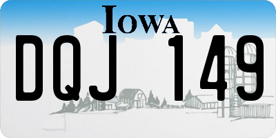 IA license plate DQJ149