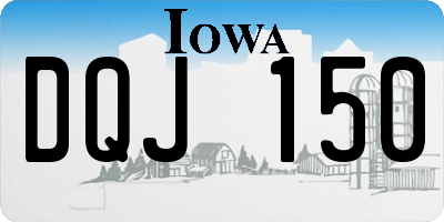 IA license plate DQJ150