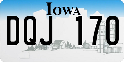IA license plate DQJ170