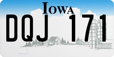 IA license plate DQJ171