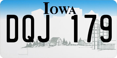 IA license plate DQJ179