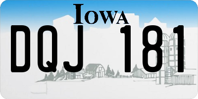 IA license plate DQJ181