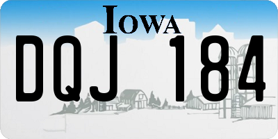 IA license plate DQJ184