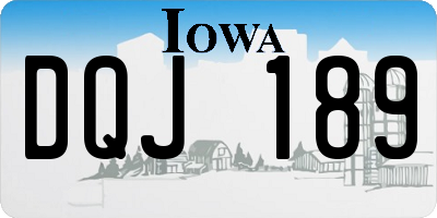 IA license plate DQJ189