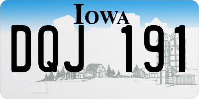 IA license plate DQJ191