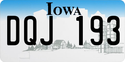 IA license plate DQJ193