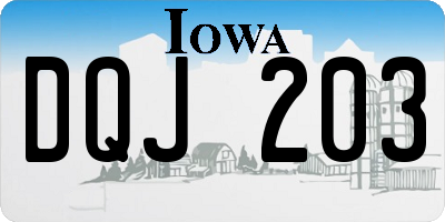 IA license plate DQJ203