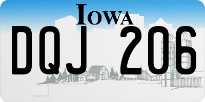 IA license plate DQJ206