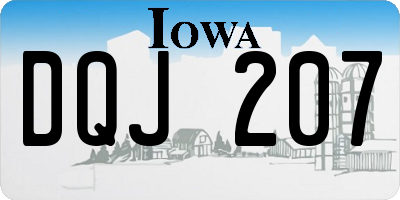 IA license plate DQJ207