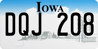 IA license plate DQJ208