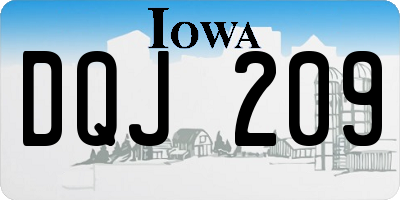 IA license plate DQJ209