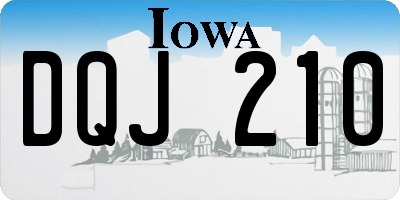 IA license plate DQJ210