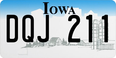 IA license plate DQJ211