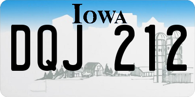 IA license plate DQJ212